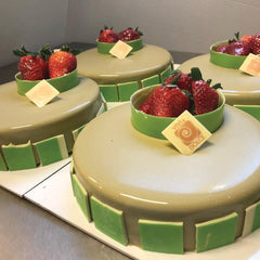 Mousse al pistacchio e fragole