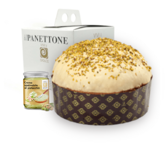 91 -  Panettone al pistacchio con crema spalmabile al pistacchio 1000 gr
